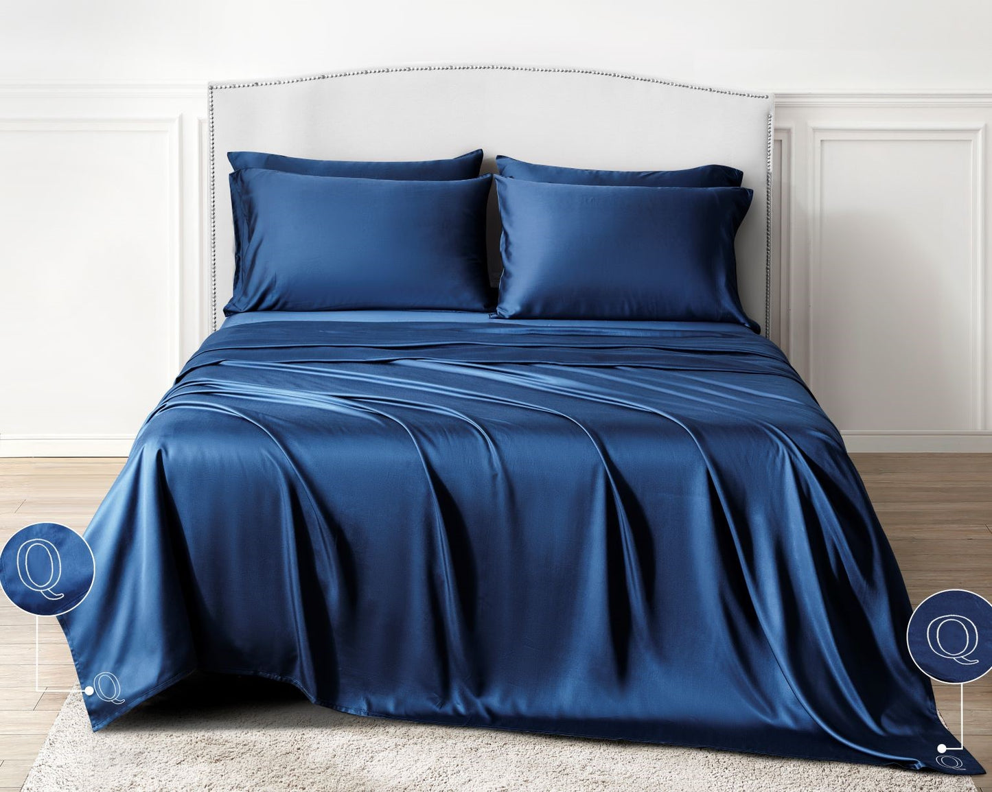 Q-QUEEN Navy Blue Sheets