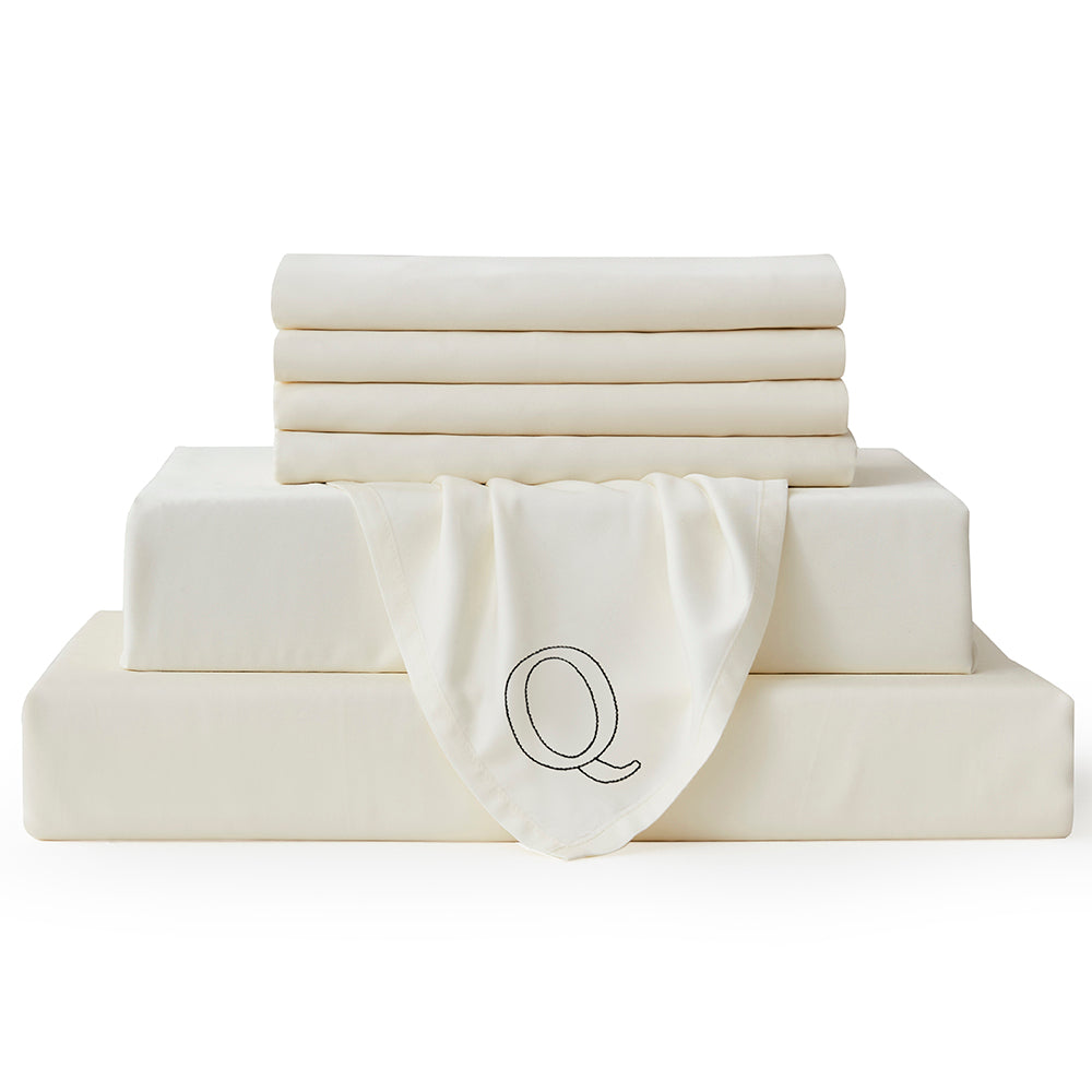 Q-QUEEN Ivory Sheets